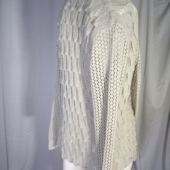 Gray Cable Knit Cardigan Sweater - Picture 3 of 3